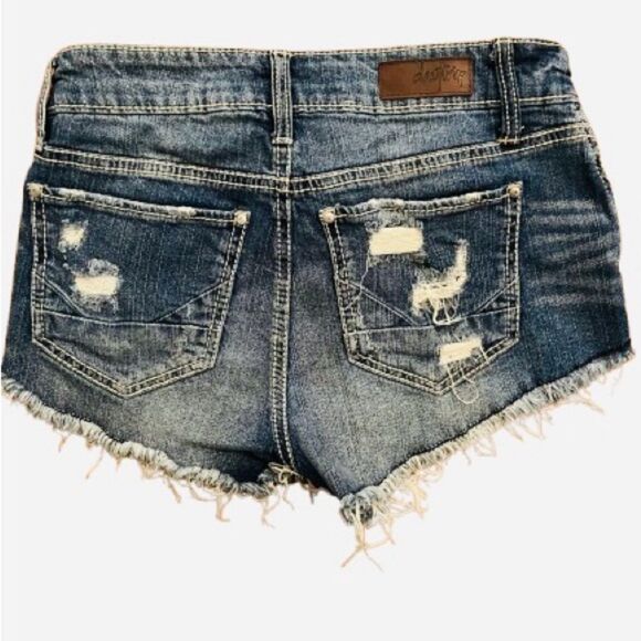 Daytrip Blue Distressed Jean Shorts - Picture 5 of 5
